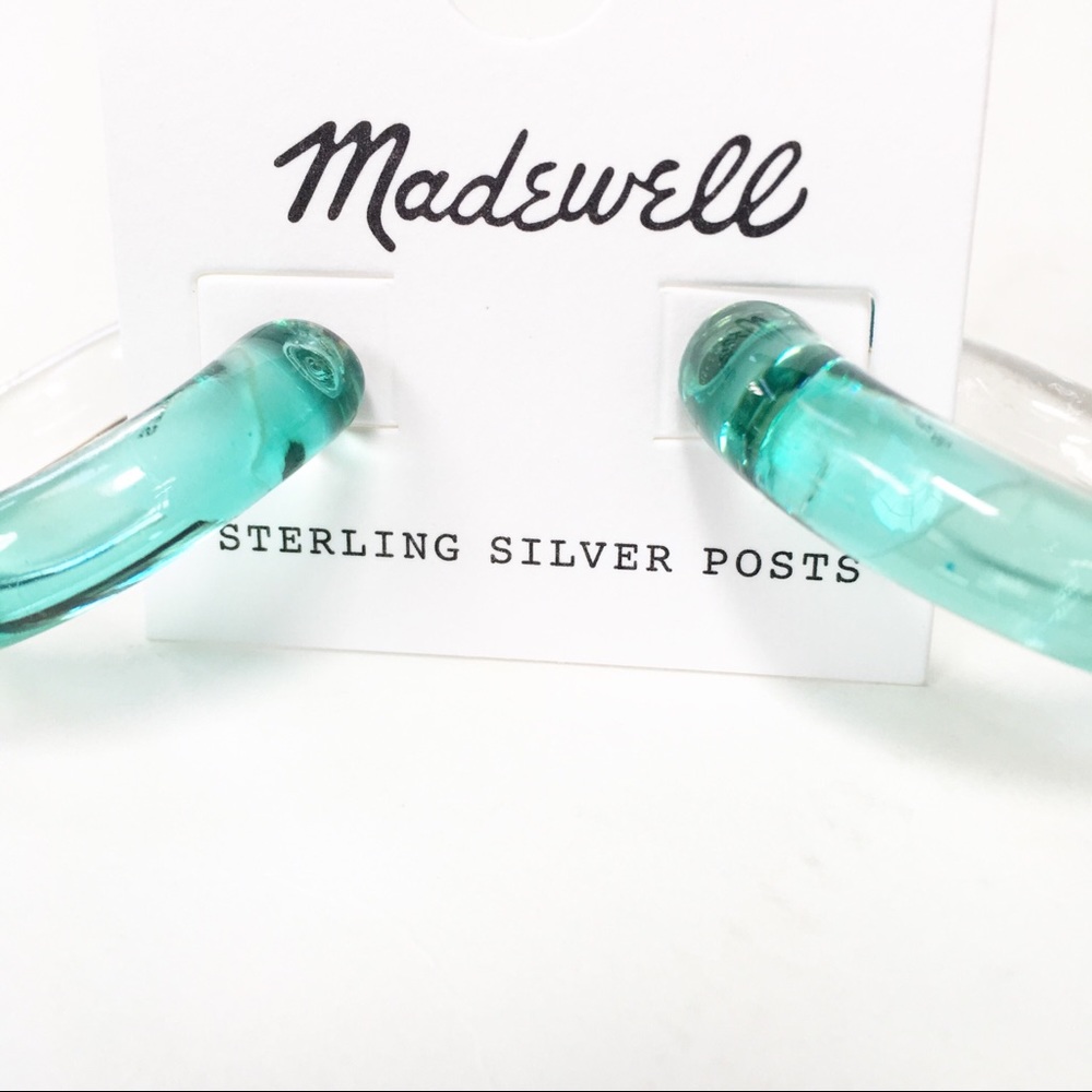 New Madewell Ombré Resin Hoop Earrings - Picture 5 of 8